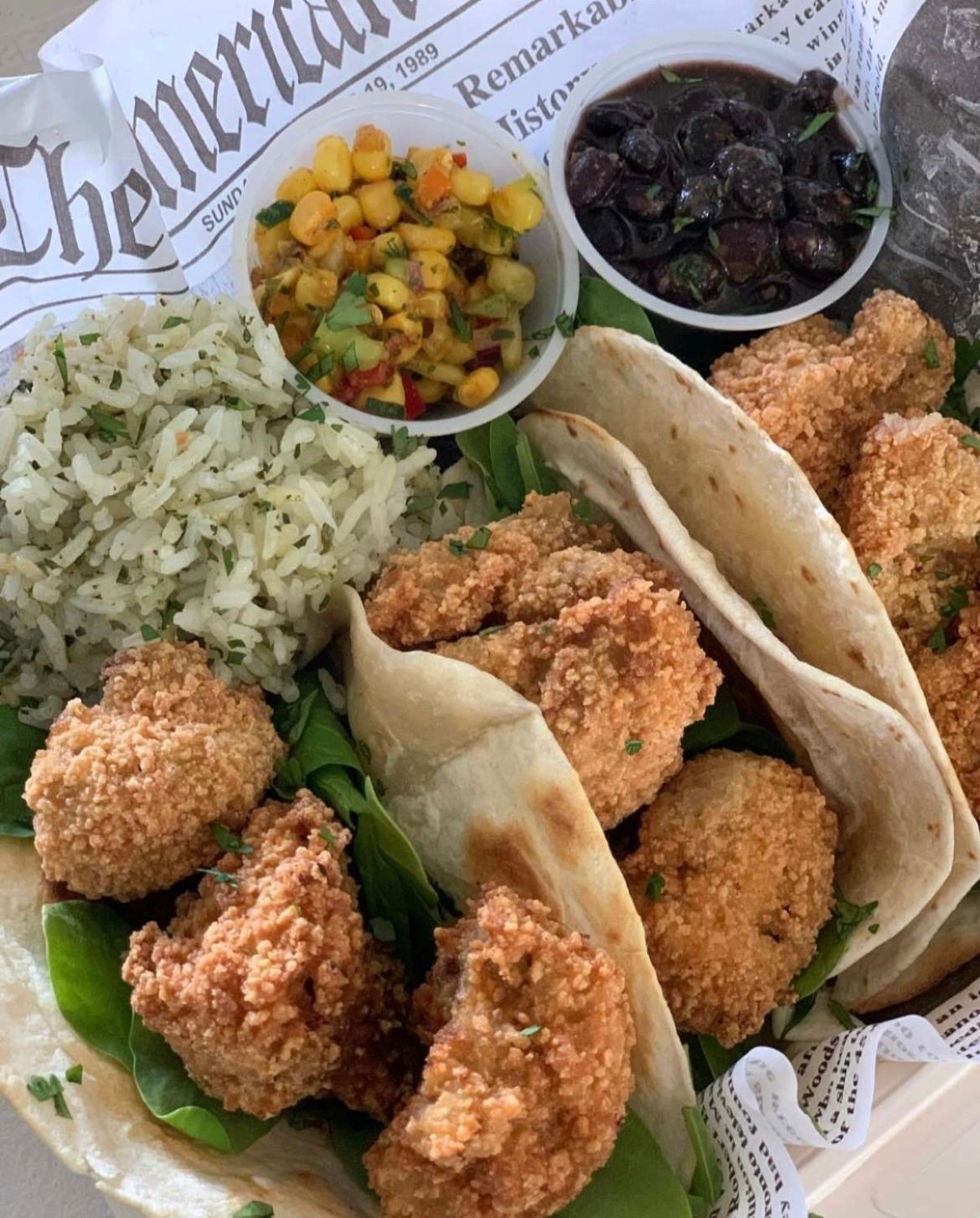 Crispy Mushroom Taco Platter